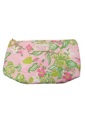 Women's Lilly Pulitzer for Estee Lauder Pink Floral Cosmetic Bag